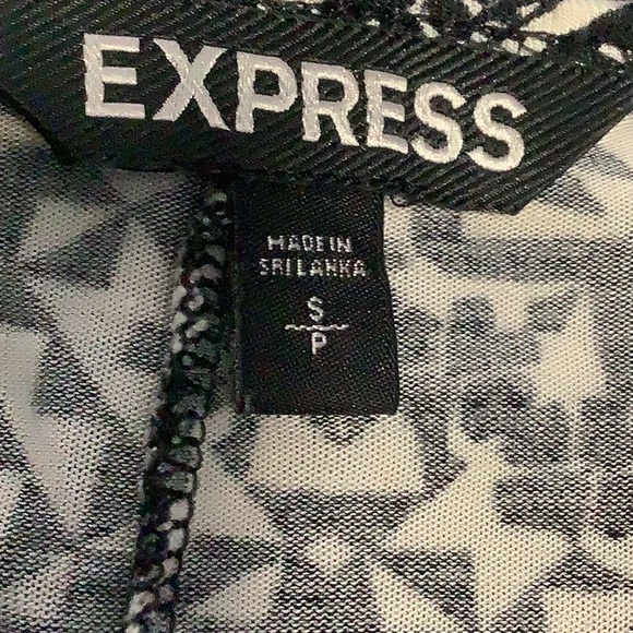 Express Black and White Long Sleeve Dress - Picture 3 of 3